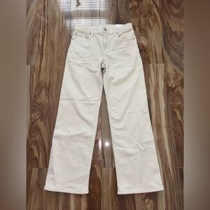 American Eagle Outfitters Cream Straight Leg Jeans